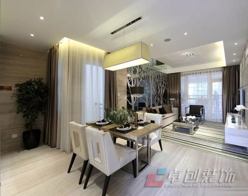 140㎡后現(xiàn)代風(fēng)格裝修設(shè)計(jì)餐廳效果圖