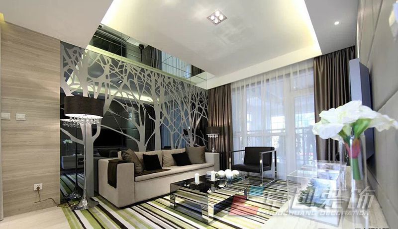 140㎡后現(xiàn)代風(fēng)格裝修設(shè)計(jì)沙發(fā)背景墻效果圖